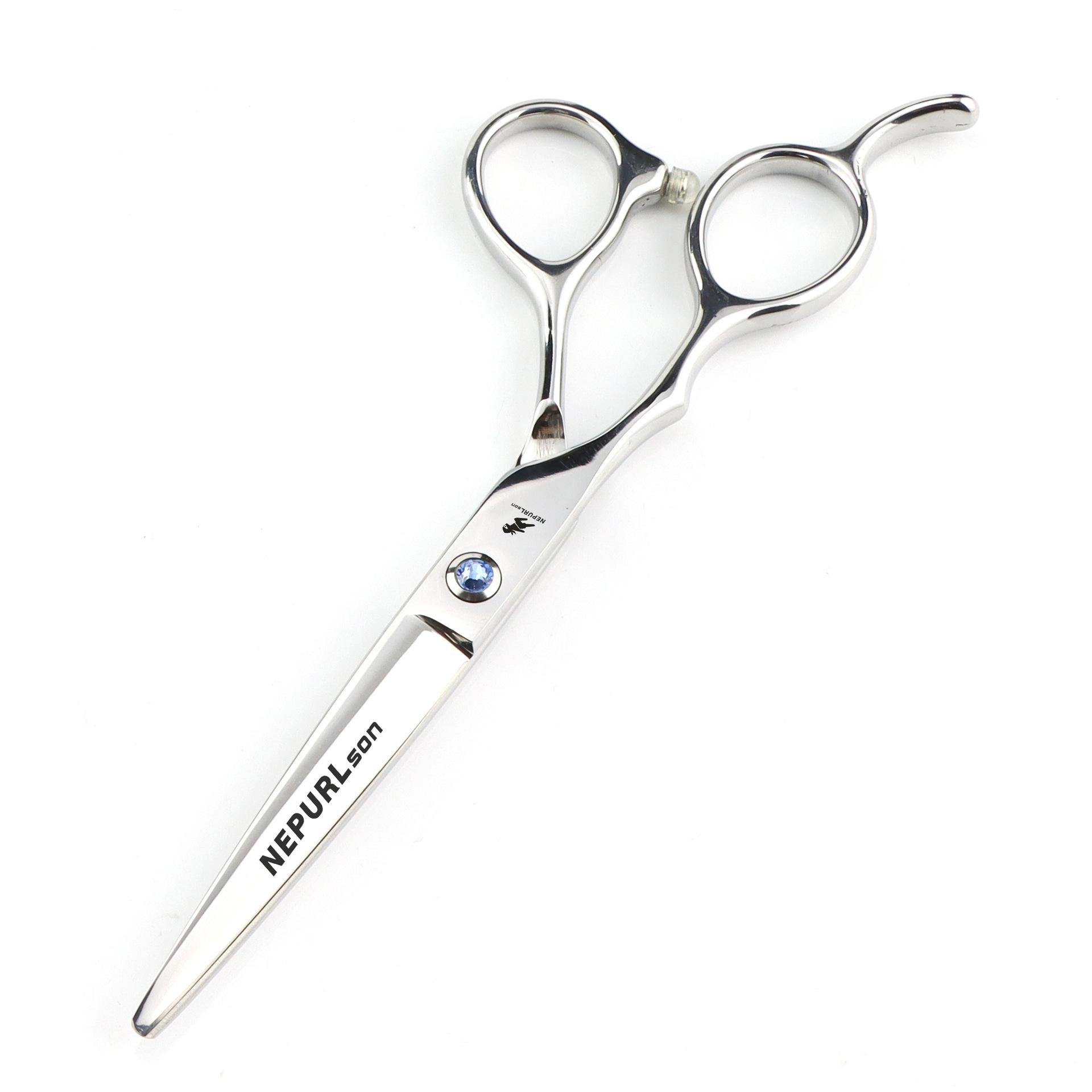 6.0 Inch Nimpson, Silver Sapphire, Left-Handed Scissors, Tooth Scissors, Thin Scissors, Left-Handed Scissors 6.0inch left-hand flat scissors