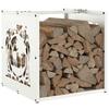 Firewood Rack White 40 x 40 x 40 cm Cold Rolled Steel