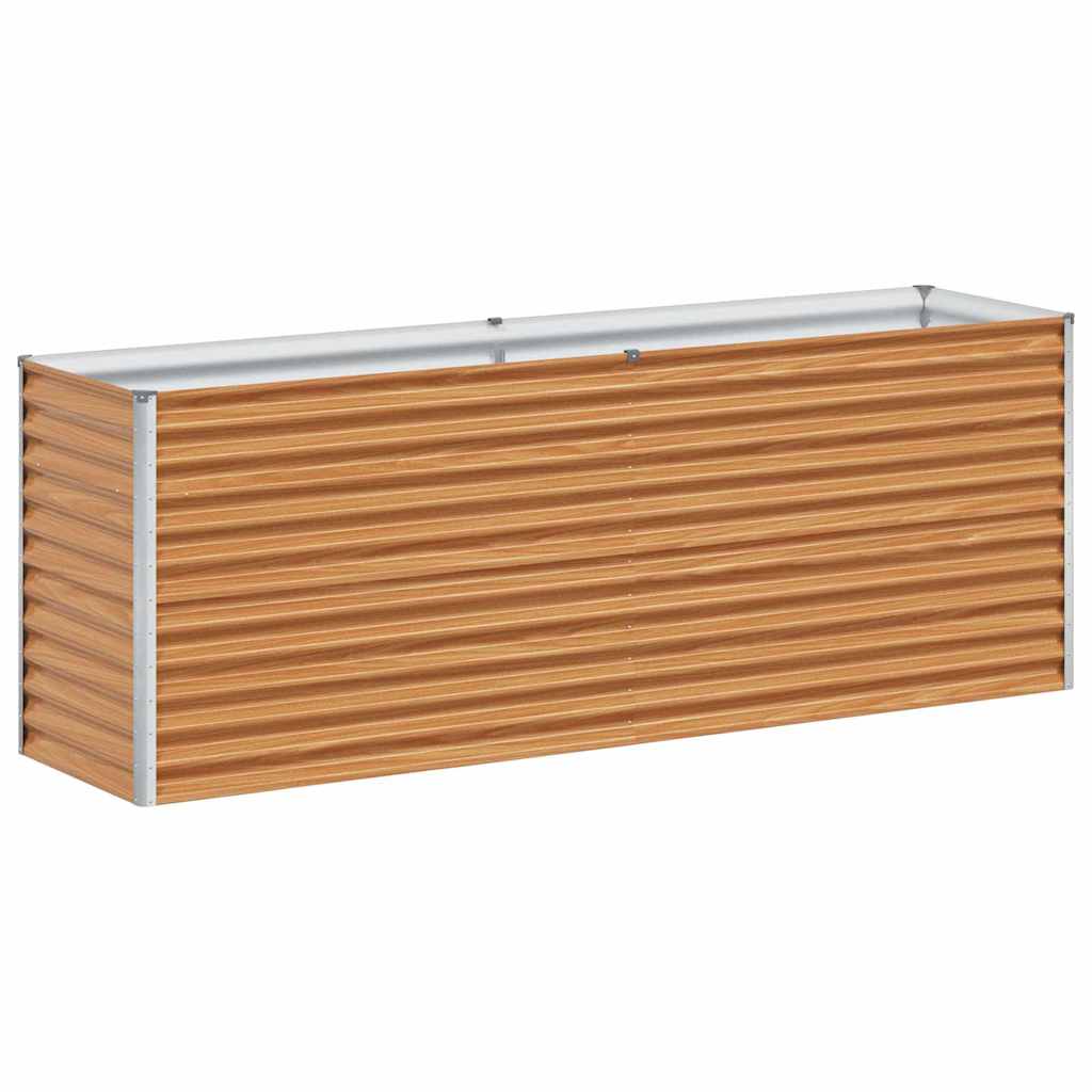 Raised Garden Bed Light Brown 195 x 50 x 68 cm Galvanized Steel