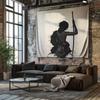 Anime Samurai Tapestry, Japanese Warrior Wall Art for Living Room Bedroom Aesthetic Home Decor