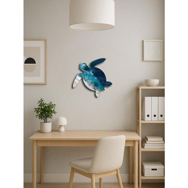 Sea Turtle Metal Wall Art Handcrafted Coastal Beach House Decor Nautical Ocean Sculpture Gift