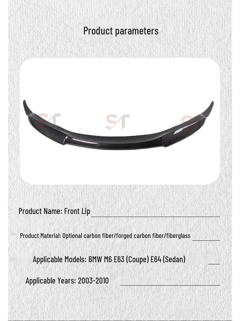 BMW M6 E63/E64 Carbon Fiber Front Lip Bumper Diffuser Kit