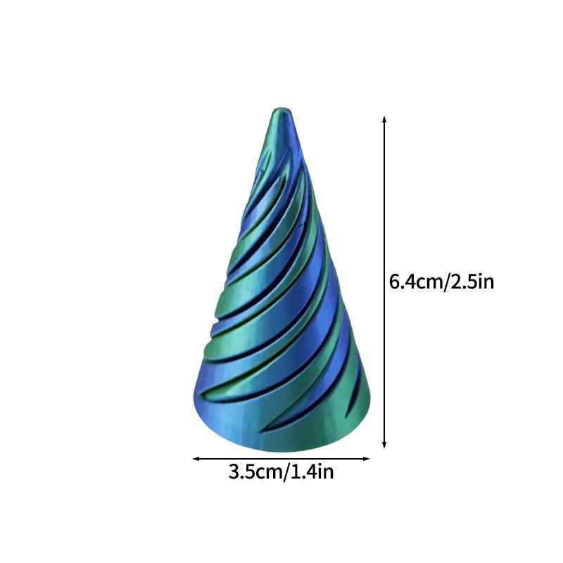 Rotating Pyramid 3D Printed Spiral Cone Three-dimensional Pyramid Desktop Figure Home Decoration Desk Accessories