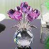 Crystal Rose Flower Figurine Romantics Gift for Wife Girlfriend Mom On Birthday Wedding Christmas Home Decorations