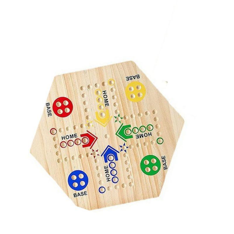 Brettspiel Doppelseitig Tischspiel Fliegendes Schach Bemaltes Lernspiel 4 und 6 Spieler Reisespiel Partygeschenke Familienspiele