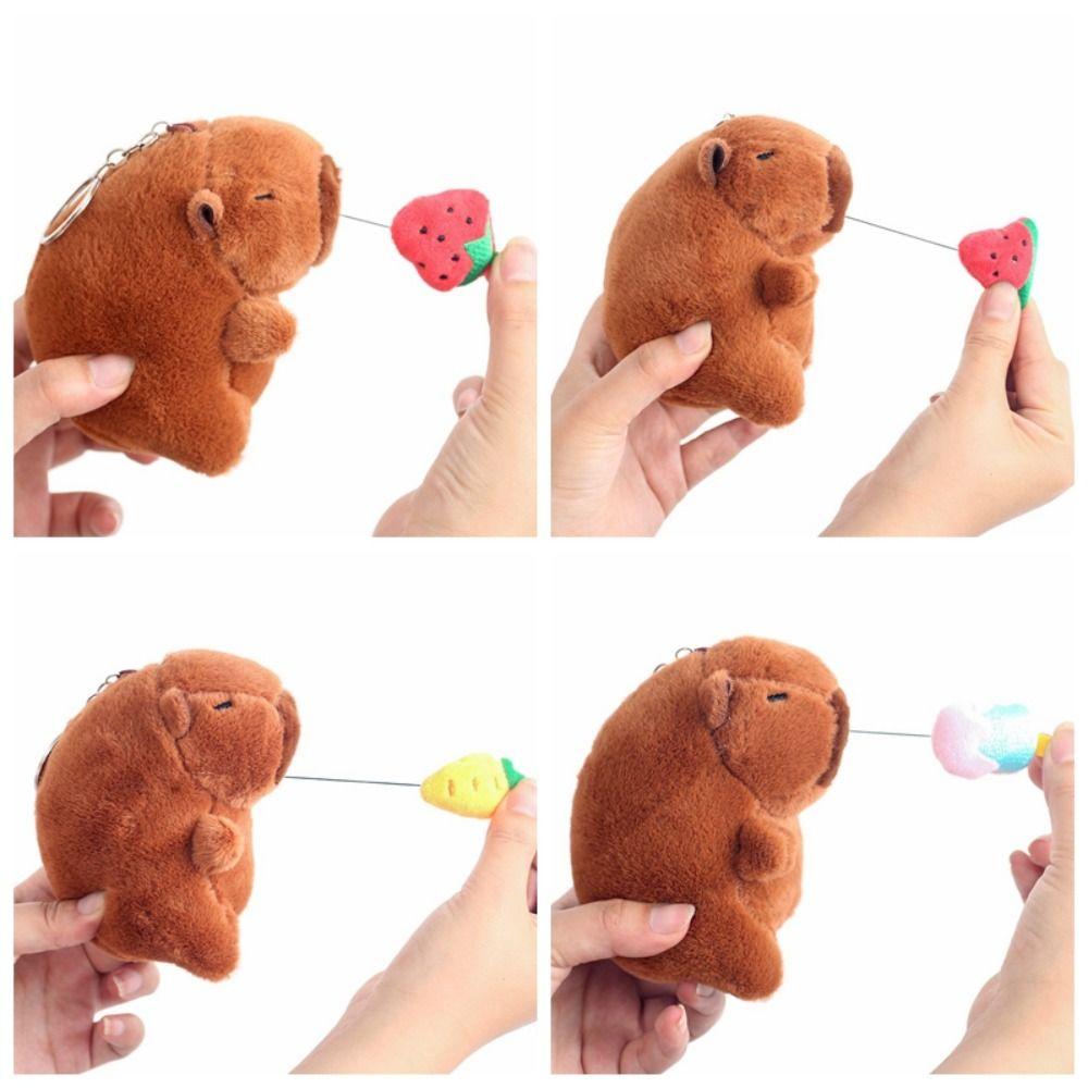 Ice Cream Capybara Plush Pendant Strawberry Capybara Plushie Doll  Christmas Gift