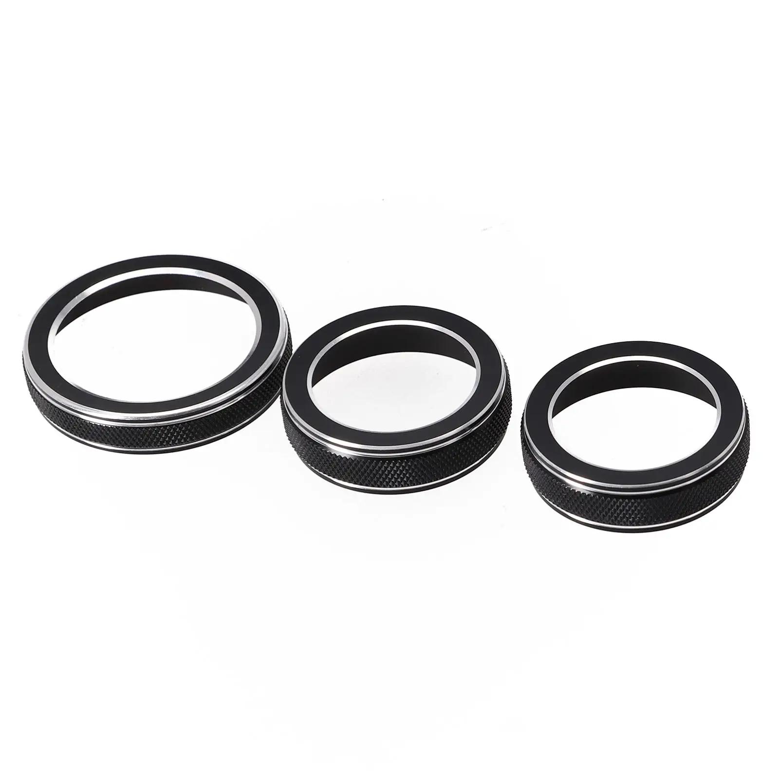 

3X Car Black A/C Radio Switch Trim Ring Knob Cover Volume Turn Knob Ring Trim For Jeep-Grand For Cherokee 2014 2015 2016 2025
