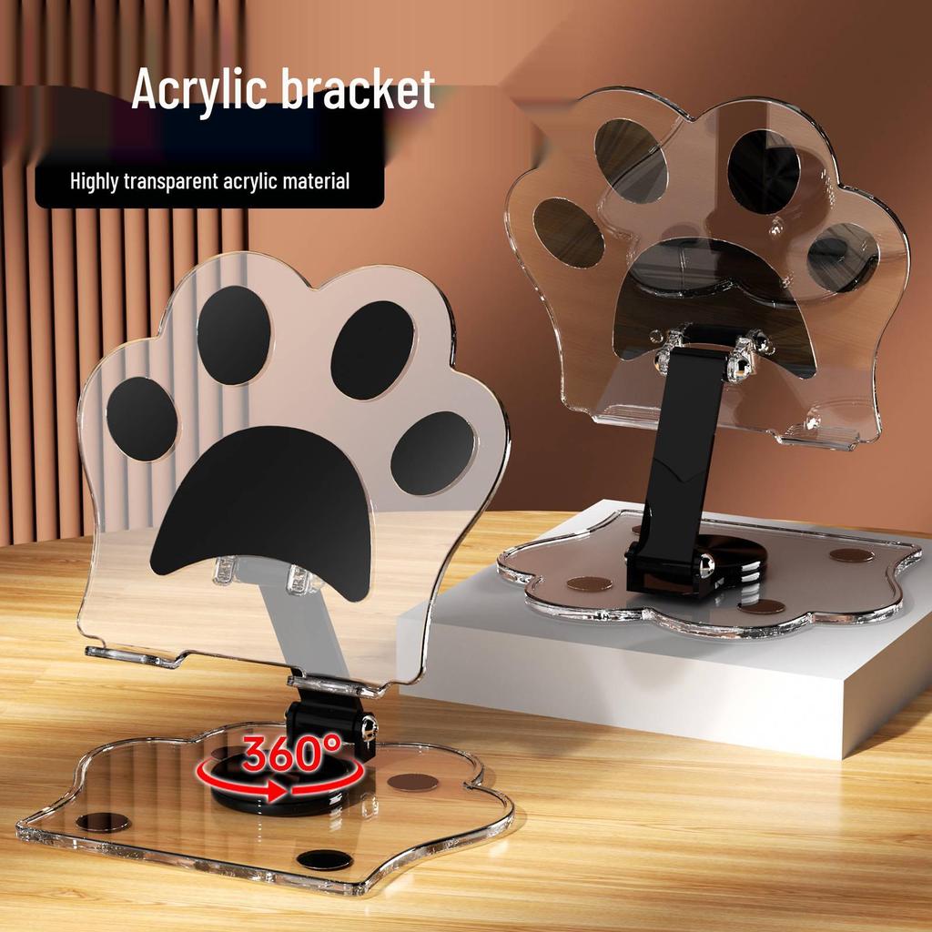 Cat Paw 360° Rotating Folding Phone & Tablet Stand: Essential for Binge-Watching & Multi-Functional Desk Use