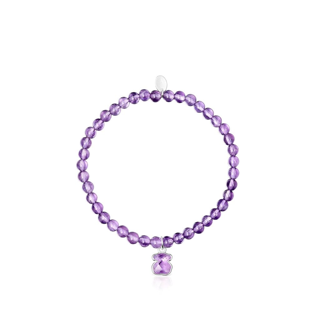Tous Silver and Amethyst Icon Color Bracelet/Tous Amethyst Icon Silver Bracelet//015431590