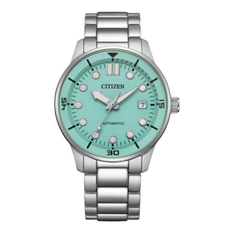 

CITIZEN Mechanical Watch Series 100 Meters Waterproof Automatic Steel Strap 40mm Men s Watch Green Dial NJ0191-83M зелений