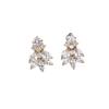 Temperament Elegant Copper Inlaid Zircon Women's Stud Earrings High Sense Bridal Earrings Wedding Photography Steel Needle Earrings Hot