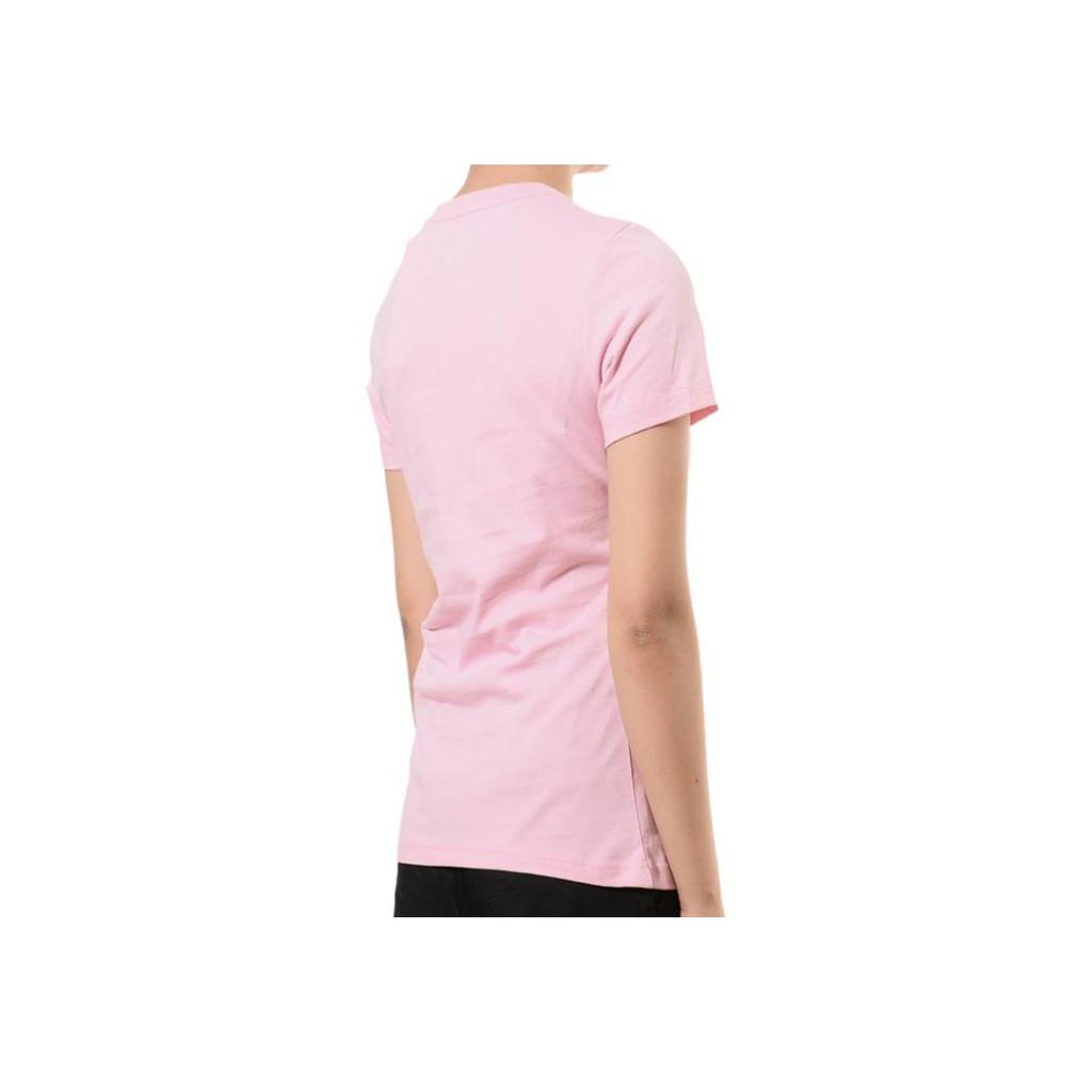 Adidas Letter Logo Print Loose Sports Crew Neck Short Sleeve T-Shirt Women Tops Pink DW7945