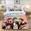 K-Pop Bedding Set Demon Hunters Themed Pink Or Black Other Side Print Polyester Student Dormitory Duvet Cover Boys Girls Gift