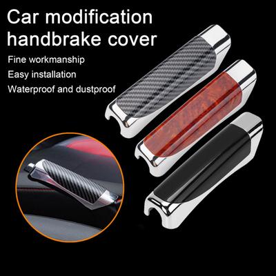 Car Handbrake Sleeve Carbon Fiber Car Hand Brake Pad Comfortable Grip High Temp Resistance Decorative Cover