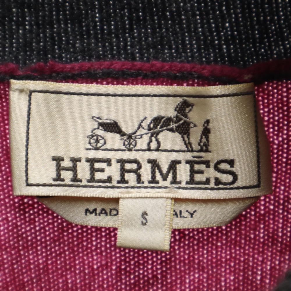 Hermes Made In Italy Cashmere Blend Long Sleeve Two-tone Turtleneck Sweater Women Used