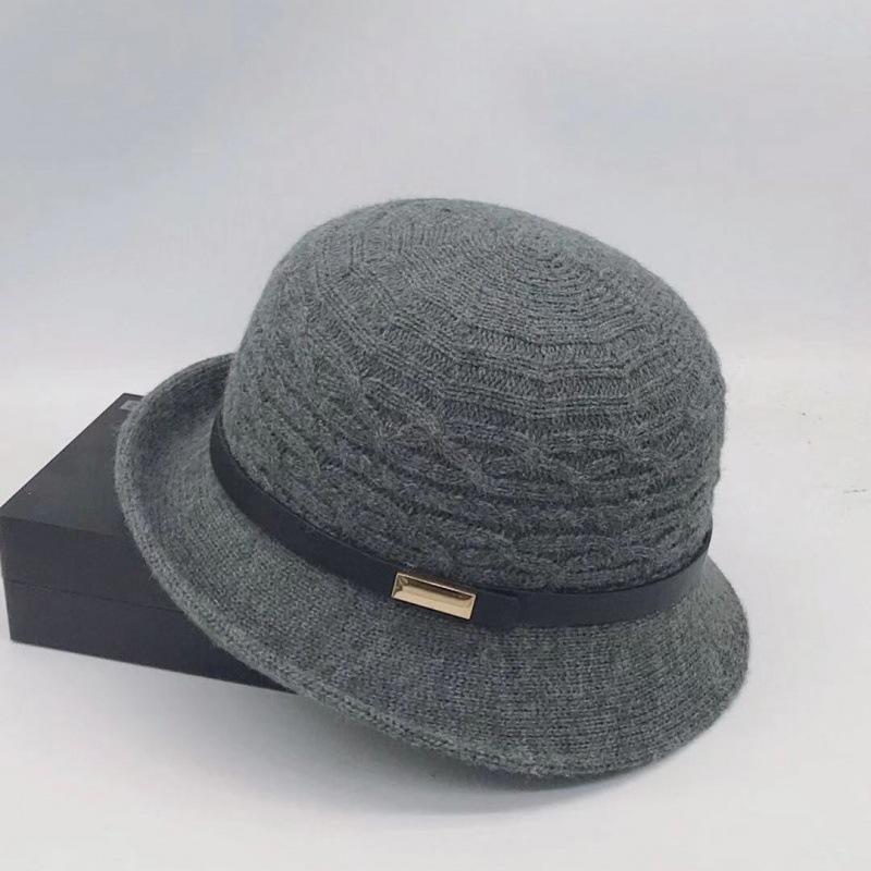 Woolen Bucket Hat Women's Autumn and Winter Bow Korean Version Versatile Japanese Dome Basin Hat British Retro Top Hat Tide