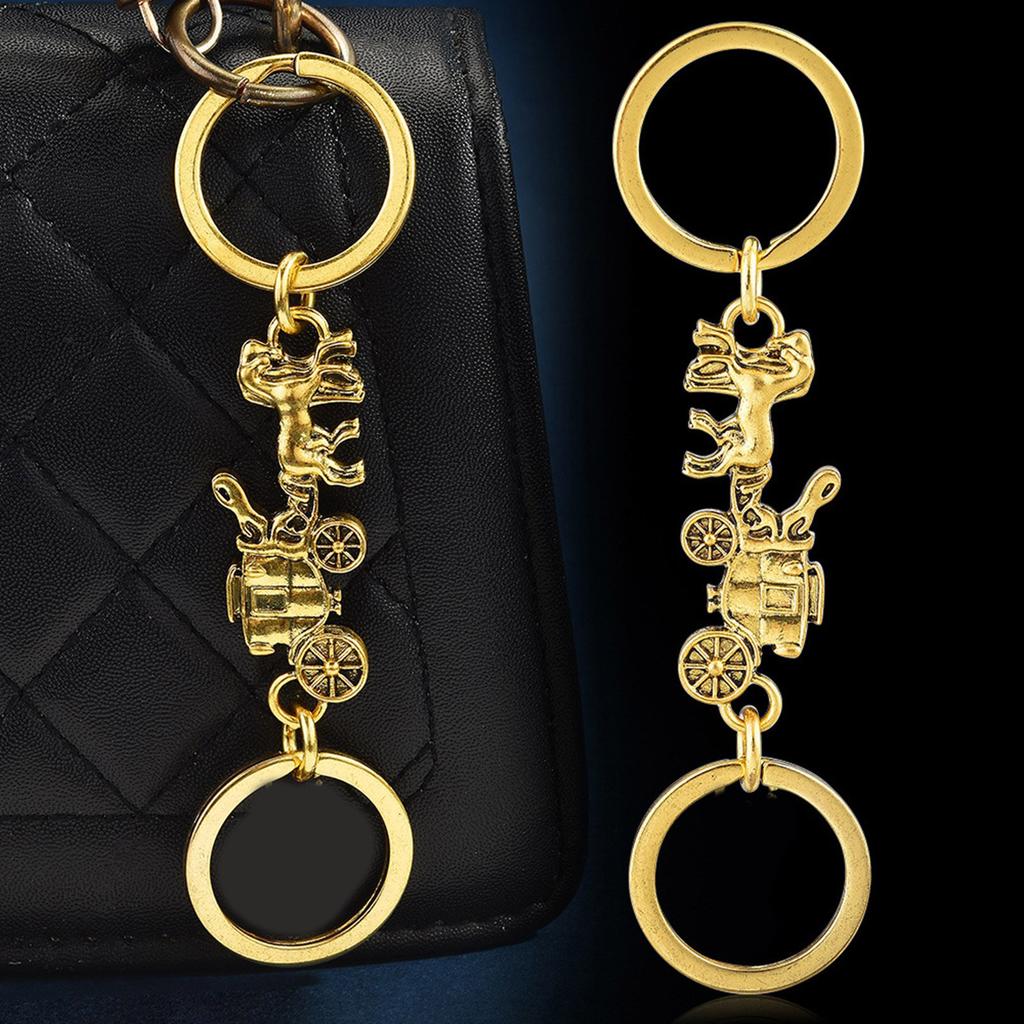 Gothic Steampunks Adjustable Keychain With Carriage Designs and Extended Chain for Keys Phone Accessories