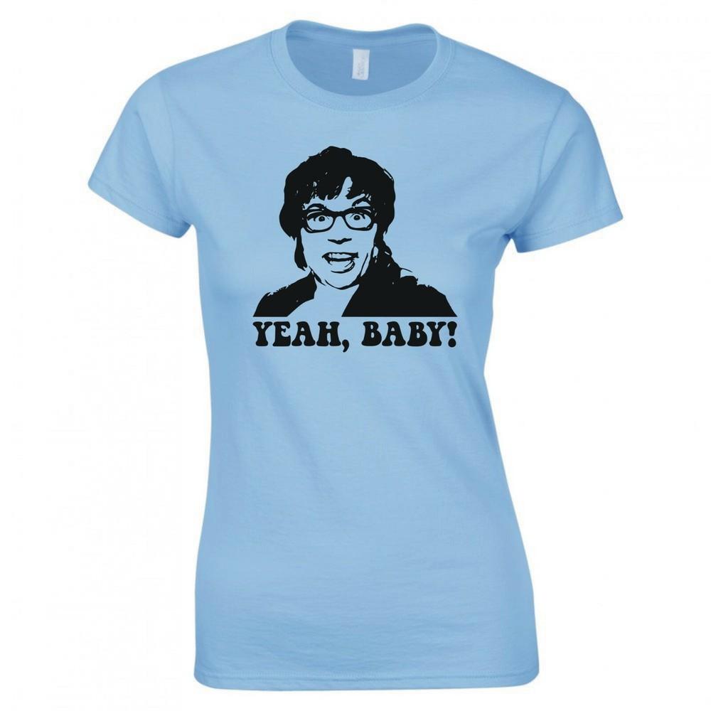 Inspired By Austin Powers Yeah Baby Ladies Skinny Fit Tshirt S