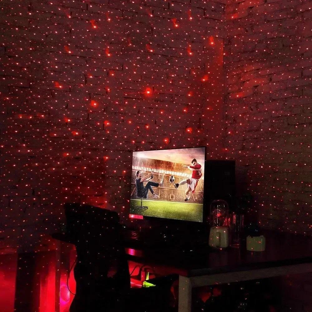 LED Starry Sky Lamp Car Laser Star Roof Light 5V USB Powered Galaxy Star Atmosphere Light Projector Lamp for Room Ceiling Decor