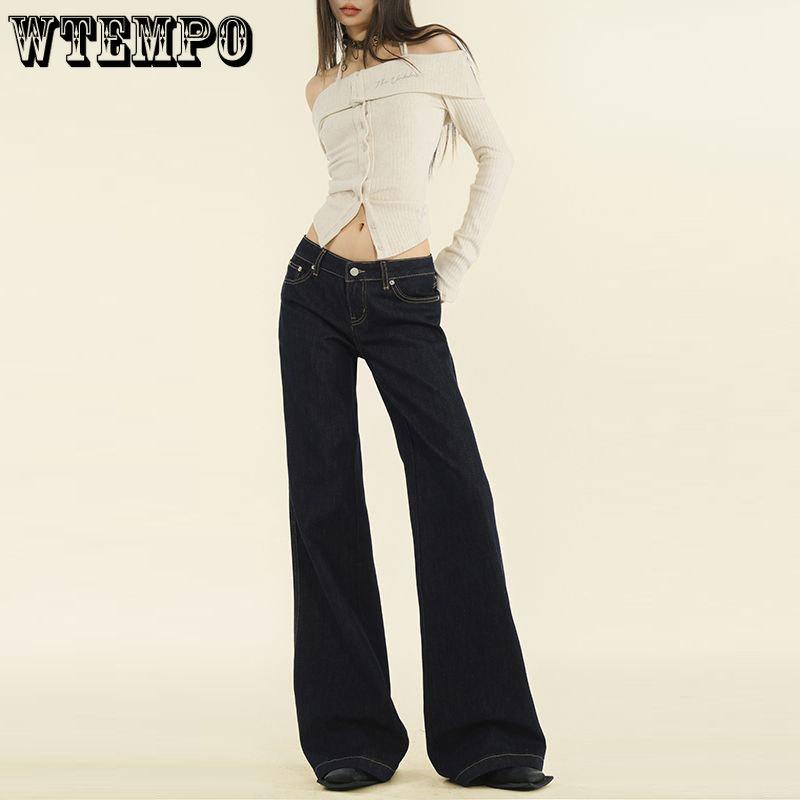 Women's Jeans Autumn New Style Retro Large Size Deep Blue Low Waist Loose Jeans