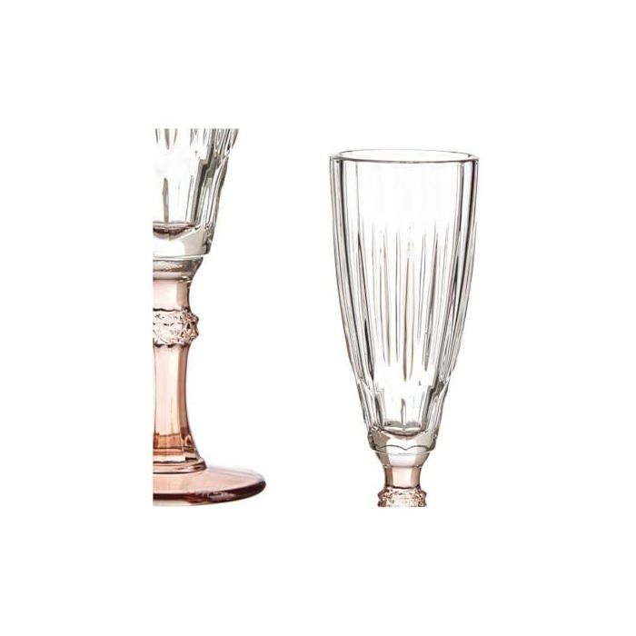 Coupe de champagne en verre - Marron - 6 unités - 170 ml - Hauteur 21 cm - Largeur 13.5 cm - Longueur 20 cm
