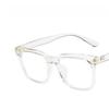 Monture de lunettes clou carré pour riz Hommes Anti lumière bleue Grande monture Célébrité Internet Lunettes à verres neutres