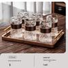 Embossed Glass Water Cup Set for Living Room, High-Temperature Resistant Teaware for Coffee or Beer