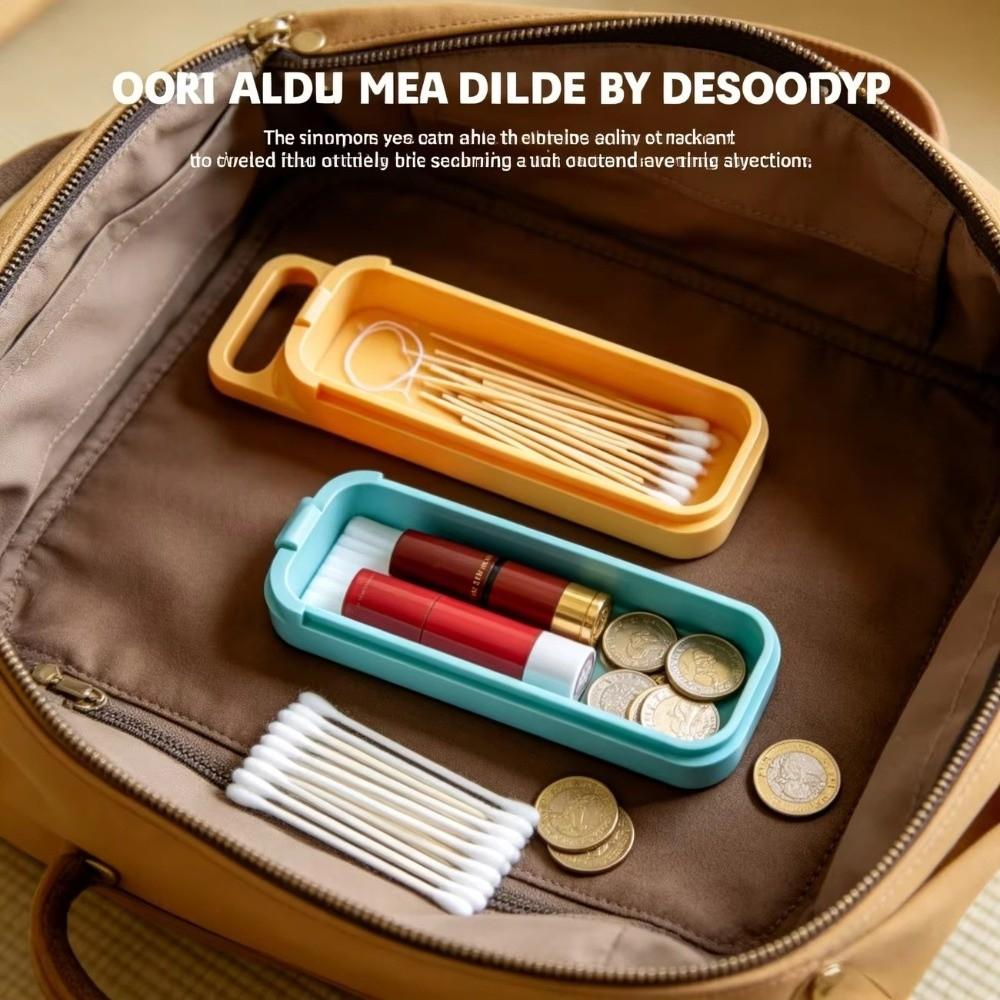 2pcs Portable Storage Case Mini Storage Box Plastic Sliding Lid Small Item Container Handle Multicolor Small Storage Box