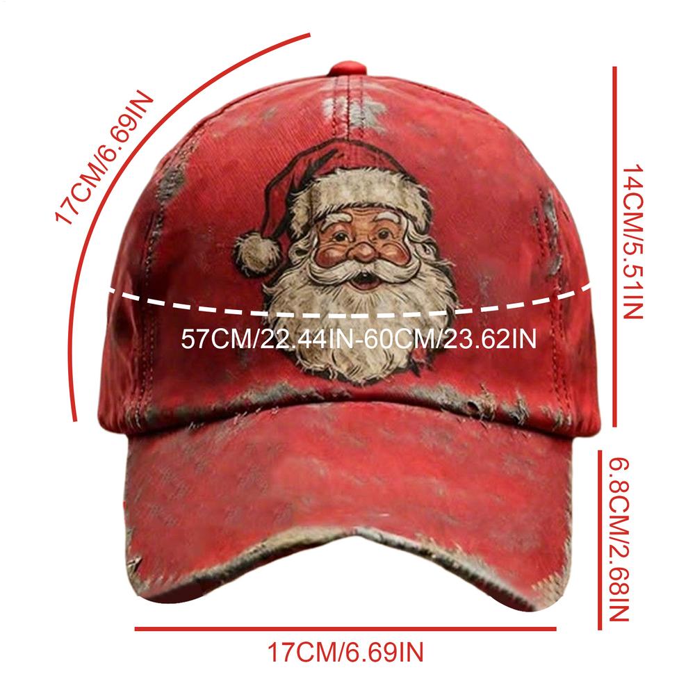 

Vintage Novelty Adjustable Hat for Men Casual Party Decoration Christmas Santa Baseball Cap Funny Gift Holiday Celebration