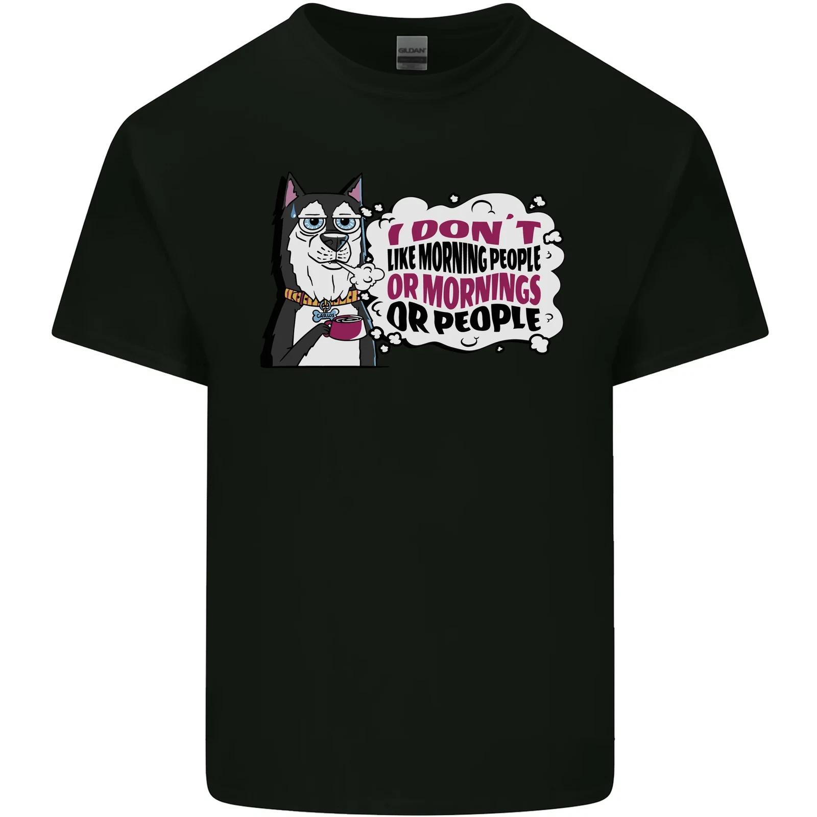 

Husky Alaskan I Dont Like People Mornings Kids T-Shirt Childrens M