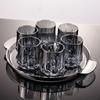 Light Luxury Diamond Glass Cup Set with Tray