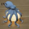 Dimmable Bedside Nightlight 3D Printed Octopus Night Light, Creative Table Lamp with Remote Control, 7 Color RGB Gradient Sleep LED for Kids Bedroom &