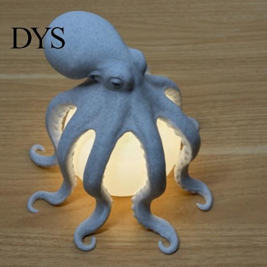 Dimmable Bedside Nightlight 3D Printed Octopus Night Light, Creative Table Lamp with Remote Control, 7 Color RGB Gradient Sleep LED for Kids Bedroom &