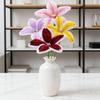 Finished Pipe Cleaner Flower Handmade Long Stem Lily Flower Craft Preserved Fake Flowers Gift for Anniversary Birthday Mother's Day