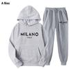 Men Women Hoodie Sweatpants Set Casual Fleece Lined Tracksuit Sportswear
