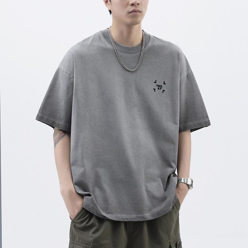 

Летняя американская трикотажная футболка мужская с коротким рукавом, свободного кроя, с принтом высокой плотности 3XL