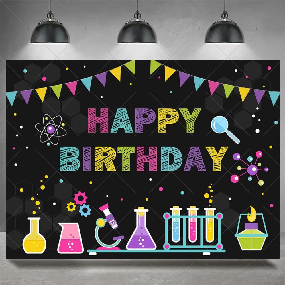 Crazy Science Fun Theme Party Decoration Background, Scientist Boys and Girls Birthday Party Decoration Photography Background