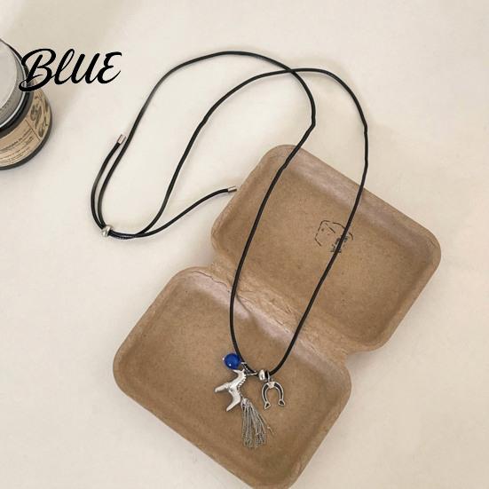 Pendant Necklace Alloy Horse Lightweight Hypoallergenic Men Women Sweater Fashion