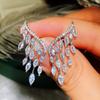 Gorgeous Women's Stud Earrings Full with Dazzling CZ Stone Sparkling Ear Piercing Earrings Party Jewelry Drop Shipping
