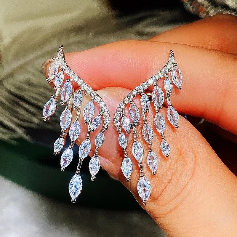 Gorgeous Women's Stud Earrings Full with Dazzling CZ Stone Sparkling Ear Piercing Earrings Party Jewelry Drop Shipping