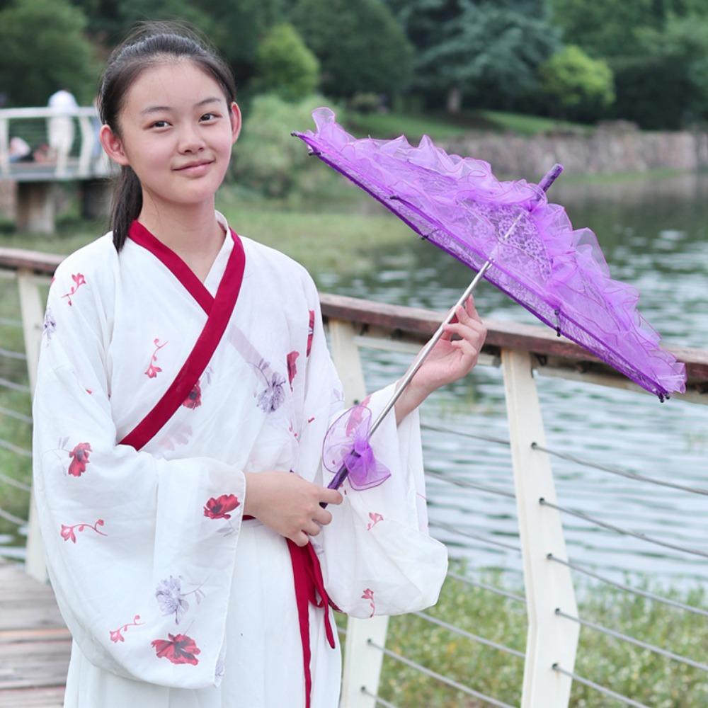 Romantic Bridal Umbrellas Ruffles Trim Craft Flowers Umbrellas New Floral Lace Umbrella