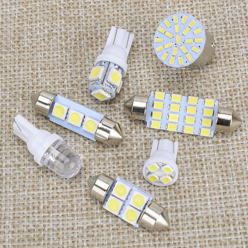 Universal 28Pcs Car Truck Interior Front Rear White LED Bulb Kit For Dome Map Door Glove Box License Plate Brake Lamp Light