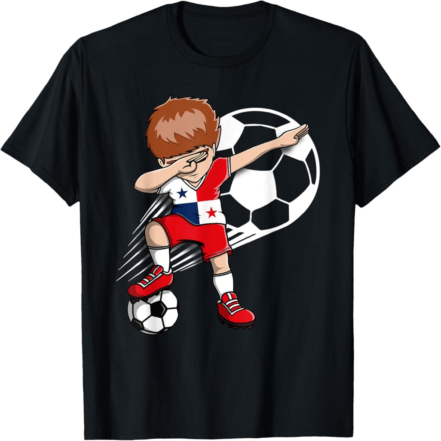 Dabbing Soccer Boy - Panama Jersey Panamanian Football Fans T-Shirt S