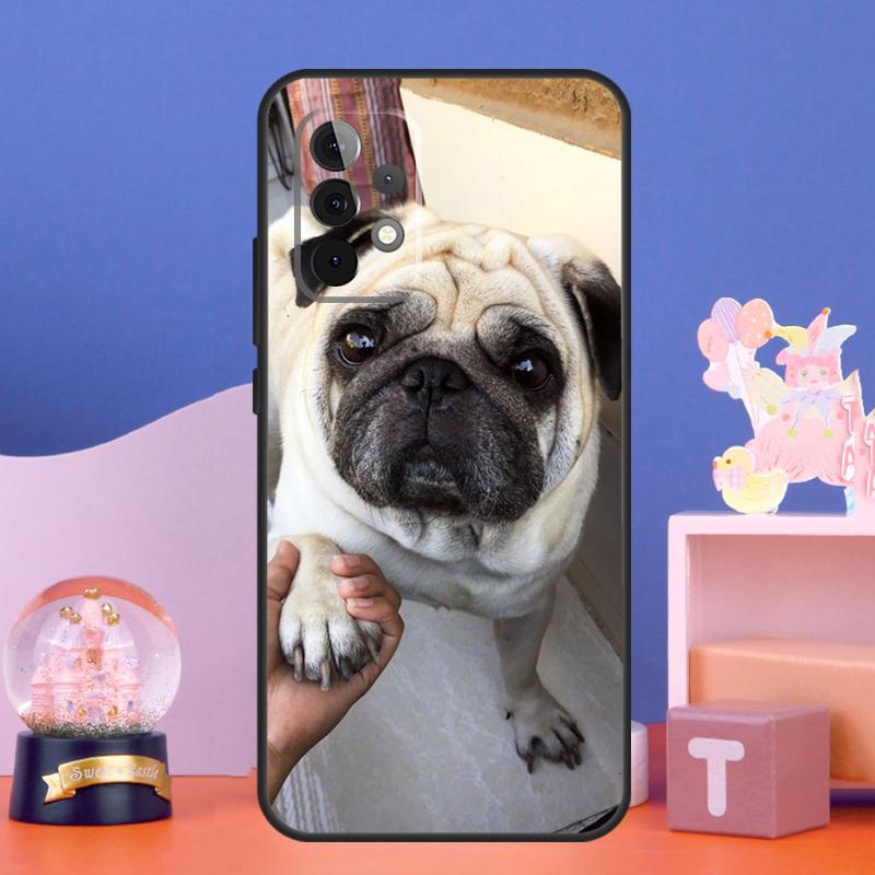 Cute Pug Dog Case For Samsung Galaxy A14 A24 A34 A54 A15 A25 A12 A22 A32 A52 A51 A71 A13 A33 A53 Cover