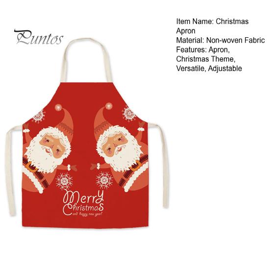 Waterproof Oil Proof Grill Apron Christmas Apron, Santa Claus/Elk/Gingerbread Man/Snowman Print Cooking Bib, Theme Baking Uniform Non-woven