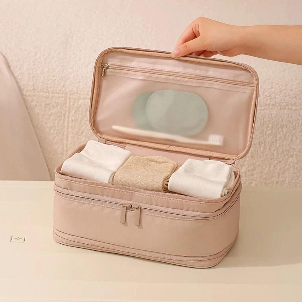Multi-layer Bra Storage Bag Thick Oxford Cloth Portable Socks Pouch Dustproof with Handle Travel Underwear Organizer