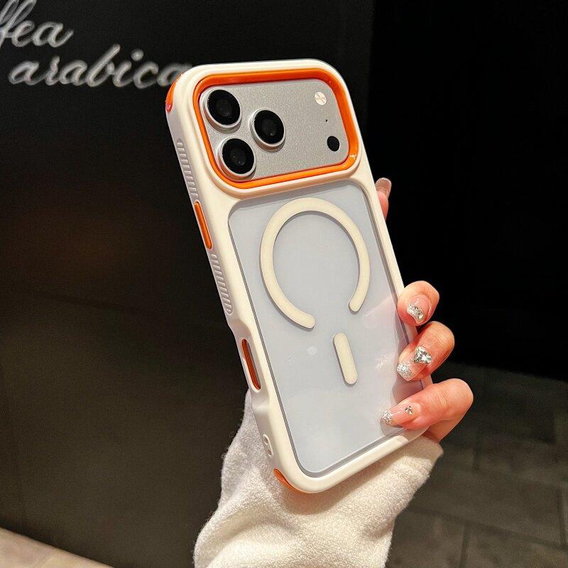 The new contrasting color is suitable for iPhone11 transparent magnetic suction Apple 11promax mobile phone case three-in-one anti-drop cover 11.