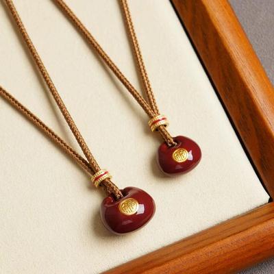70cm Retro Drip Oil Lucky Bag Women's Long Necklace – Elegant Drawstring Sweater Chain Accessory