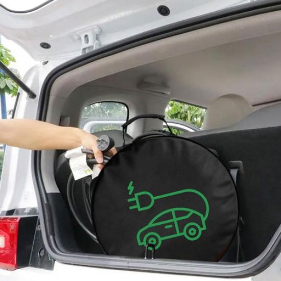 Electric Vehicle Charging Cable Organizer Storage Bag Car Accessories Universal