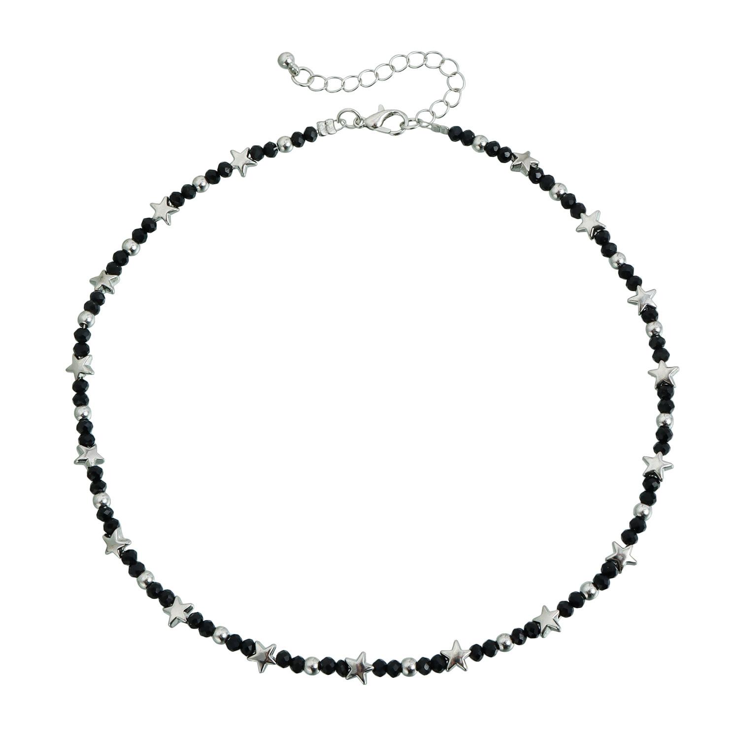 

Sweet Cool Hot Girl Star Beaded Necklace, Unique Short Niche Design Clavicle Chain 1